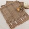 Brown Table Runner Boho Burlap Coffee with Tassels (Brown) 12" x 72"